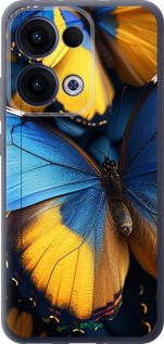 Силіконовий чехол Жовто-блакитні метелики для Oppo Reno13 5G - 6046u-3944 изображение 