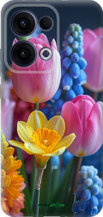 Силиконовый чехол Весенние цветы для Oppo Reno13 5G - 6058u-3944 изображение 