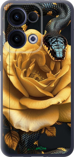 Силіконовий чехол Black snake and golden rose для Oppo Reno13 5G - 6068u-3944 изображение 