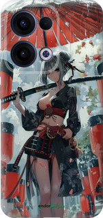 Силиконовый чехол Гейша-воин для Oppo Reno13 5G - 6124u-3944 изображение 