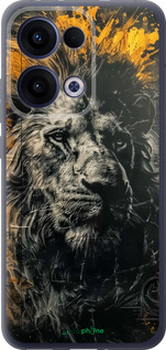 Силиконовый чехол Лев в золотых красках для Oppo Reno13 5G - 6155u-3944 изображение 