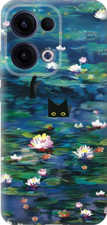 Силиконовый чехол із зображенням водяних лілій та кішок для Oppo Reno13 5G - 6257u-3944 изображение 