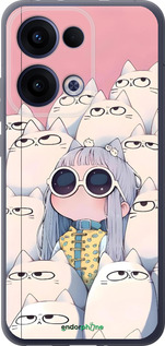 Силиконовый чехол Малышка с котами для Oppo Reno13 5G - 6295u-3944 изображение 