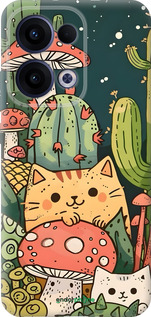 Силиконовый чехол Коты грибы для Oppo Reno13 5G - 6321u-3944 изображение 