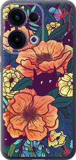 Силиконовый чехол С изображением полевых цветов для Oppo Reno13 5G - 6419u-3944 изображение 