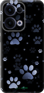 Силиконовый чехол С синими отпечатками лап для Oppo Reno13 5G - 6441u-3944 изображение 