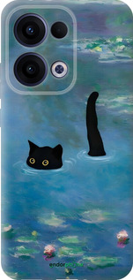 Силиконовый чехол С изображением кота и водяной лилии Monet для Oppo Reno13 5G - 6519u-3944 изображение 