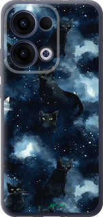 Силиконовый чехол Изображение Кошек с тёмной акварелью для Oppo Reno13 5G - 6521u-3944 изображение 