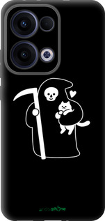 Силиконовый чехол Минималистичный арт: смерть и кошка для Oppo Reno13 5G - 6529u-3944 изображение 