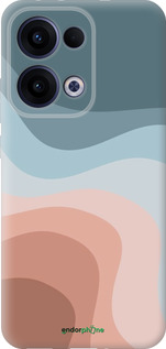 Силиконовый чехол С синими и розовыми волнами в стиле ретро для Oppo Reno13 5G - 6532u-3944 изображение 