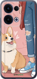 Силиконовый чехол Корги 3 для Oppo Reno13 5G - 6707u-3944 изображение 