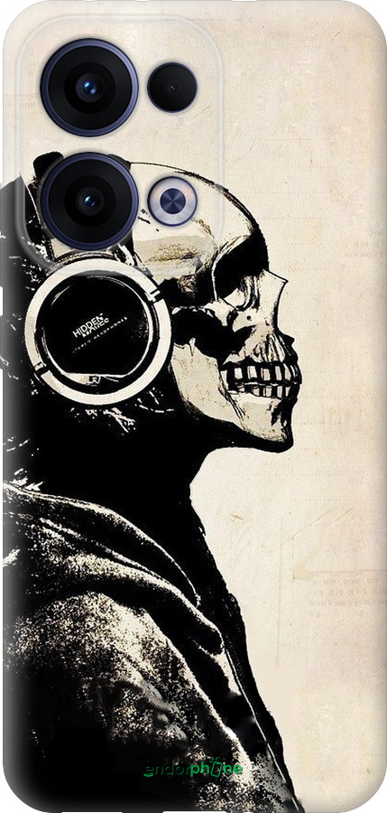 Силиконовый чехол Скелет-меломан v2 для Oppo Reno13 5G - 1200u-3944 изображение 