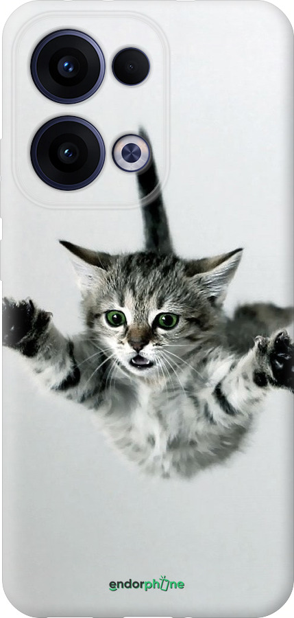 Силиконовый чехол Летящий котёнок для Oppo Reno13 5G - 2322u-3944 изображение 