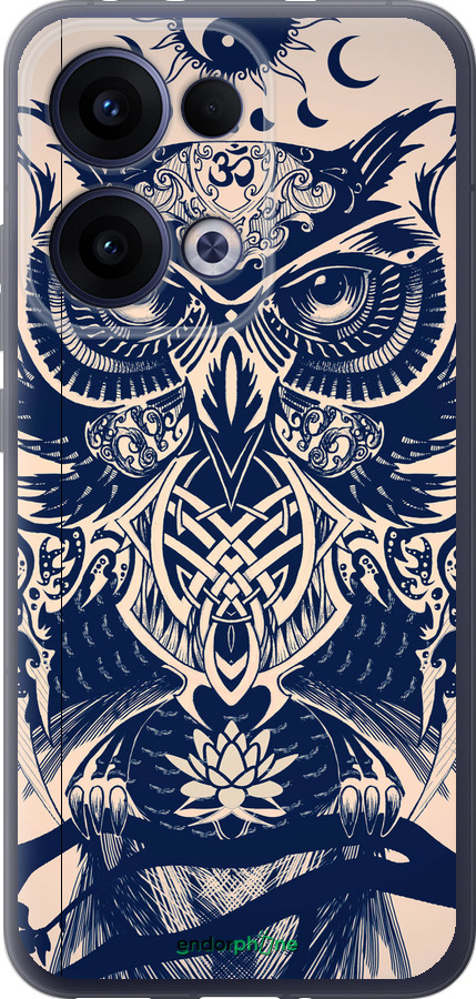 Силиконовый чехол Узорчатая сова для Oppo Reno13 5G - 4000u-3944 изображение 