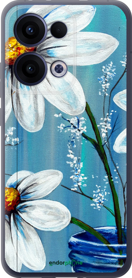 Силіконовий чехол Красиві арт-ромашки для Oppo Reno13 5G - 4031u-3944 изображение 