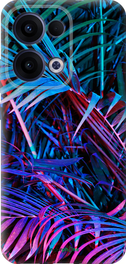 Силиконовый чехол Папоротник под ультрафиолетом для Oppo Reno13 5G - 4069u-3944 изображение 