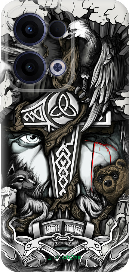 Силіконовий чехол Тату Вікінг для Oppo Reno13 5G - 4098u-3944 изображение 