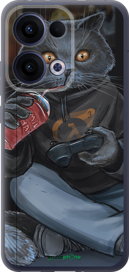 Силиконовый чехол gamer cat для Oppo Reno13 5G - 4140u-3944 изображение 