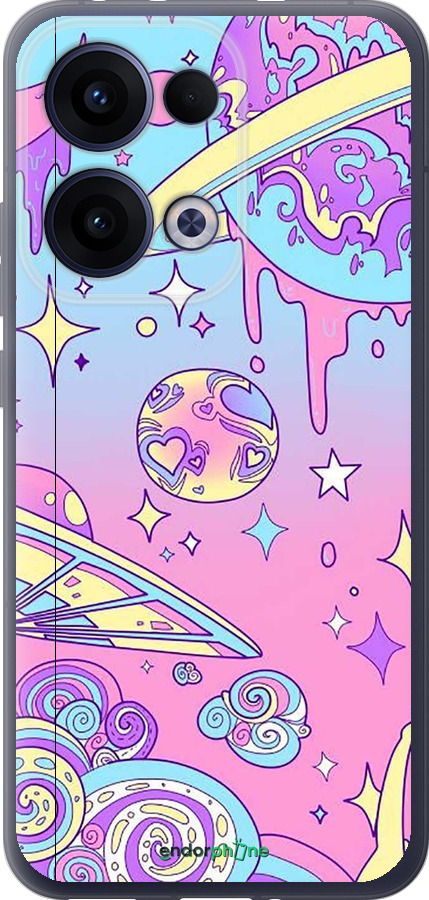 Силиконовый чехол Розовая галактика для Oppo Reno13 5G - 4146u-3944 изображение 