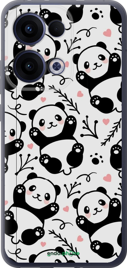 Силиконовый чехол Панды для Oppo Reno13 5G - 4318u-3944 изображение 
