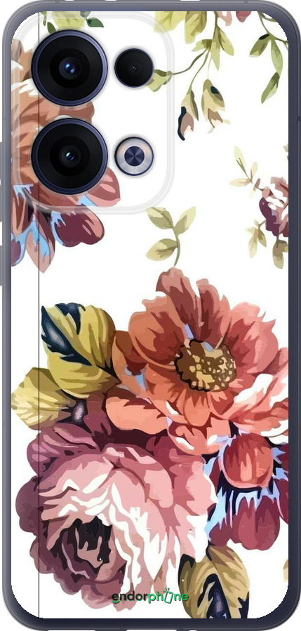 Силиконовый чехол Vintage flowers для Oppo Reno13 5G - 4333u-3944 изображение 