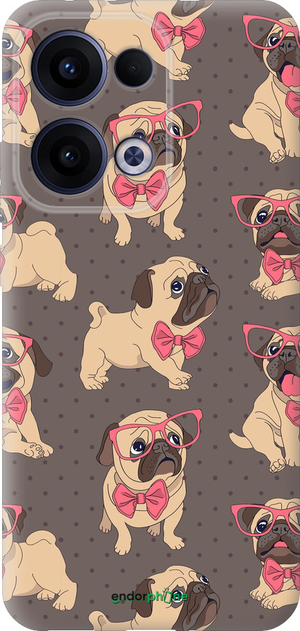 Силиконовый чехол мопсики 2 для Oppo Reno13 5G - 4362u-3944 изображение 