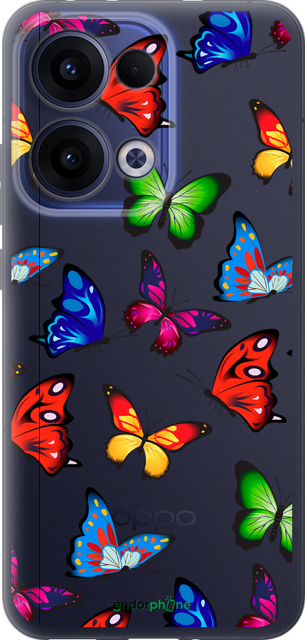 Силиконовый чехол Красочные мотыльки для Oppo Reno13 5G - 4761u-3944 изображение 