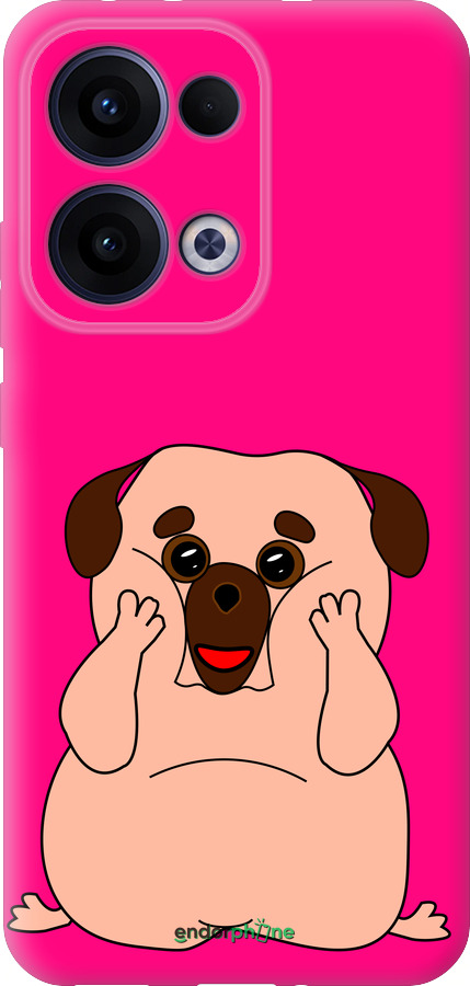 Силиконовый чехол Весёлый мопс для Oppo Reno13 5G - 4908u-3944 изображение 