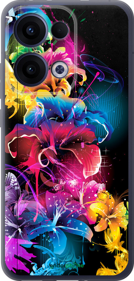 Силиконовый чехол Абстрактные цветы для Oppo Reno13 5G - 511u-3944 изображение 