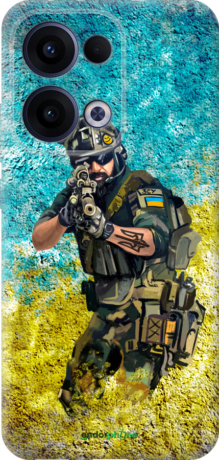 Силиконовый чехол Воин ЗСУ для Oppo Reno13 5G - 5311u-3944 изображение 