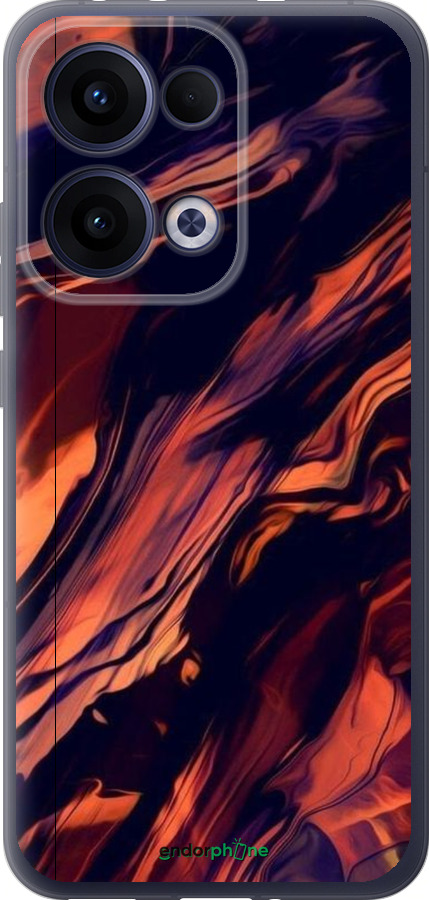 Силіконовий чехол Чорно-помаранчева абстракція для Oppo Reno13 5G - 5340u-3944 изображение 