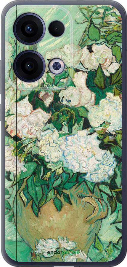 Силиконовый чехол Винсент Ван Гог. Ваза с розами для Oppo Reno13 5G - 5543u-3944 изображение 