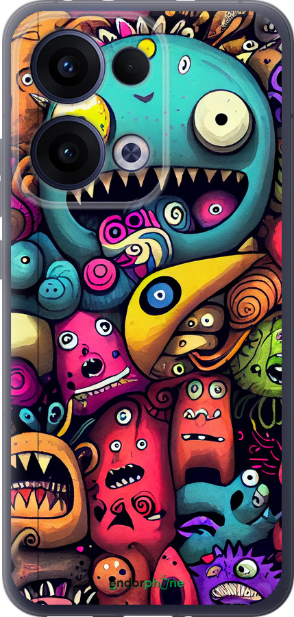 Силиконовый чехол Cмешные монстры для Oppo Reno13 5G - 5549u-3944 изображение 