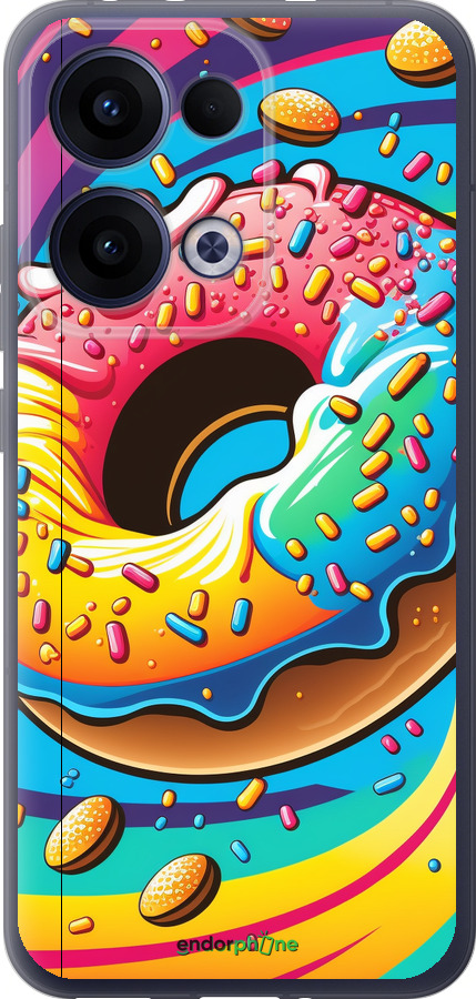 Силіконовий чехол Пончик веселка для Oppo Reno13 5G - 5584u-3944 изображение 