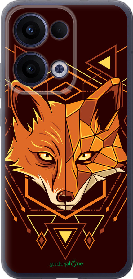 Силиконовый чехол Лиса геометрия для Oppo Reno13 5G - 5607u-3944 изображение 