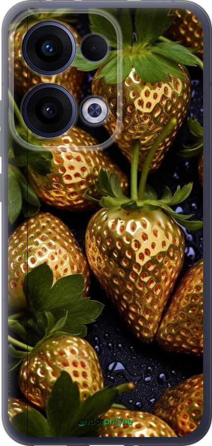 Силиконовый чехол Золотая клубника для Oppo Reno13 5G - 5637u-3944 изображение 