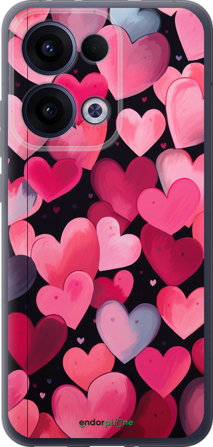 Силиконовый чехол Сердечки 4 для Oppo Reno13 5G - 5662u-3944 изображение 