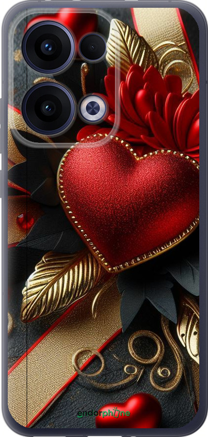 Силиконовый чехол Сердечки v2 для Oppo Reno13 5G - 5832u-3944 изображение 