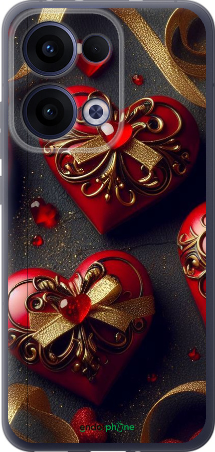 Силиконовый чехол Сердечки v4 для Oppo Reno13 5G - 5834u-3944 изображение 