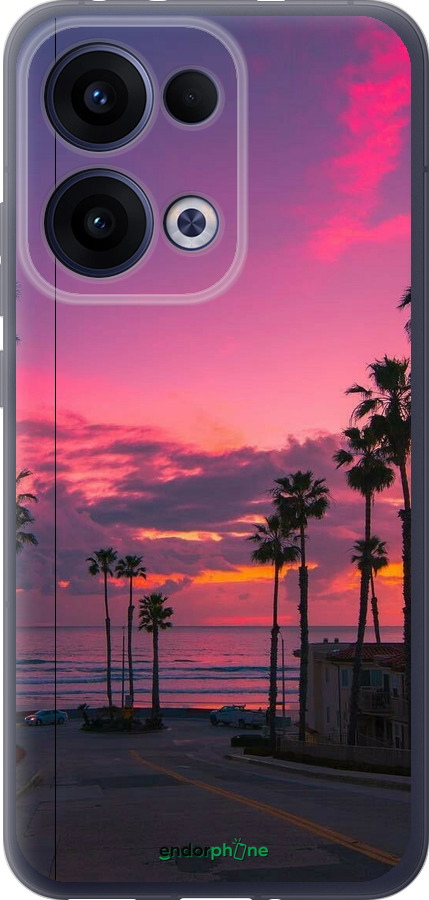 Силиконовый чехол Пальмы для Oppo Reno13 5G - 5873u-3944 изображение 