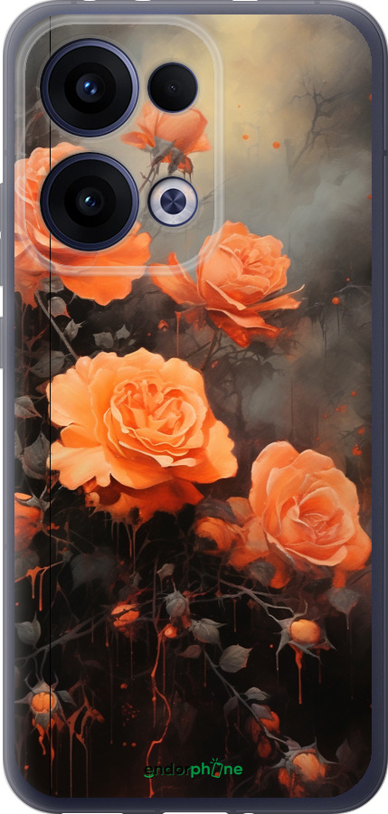 Силиконовый чехол Оранжевые розы для Oppo Reno13 5G - 5944u-3944 изображение 