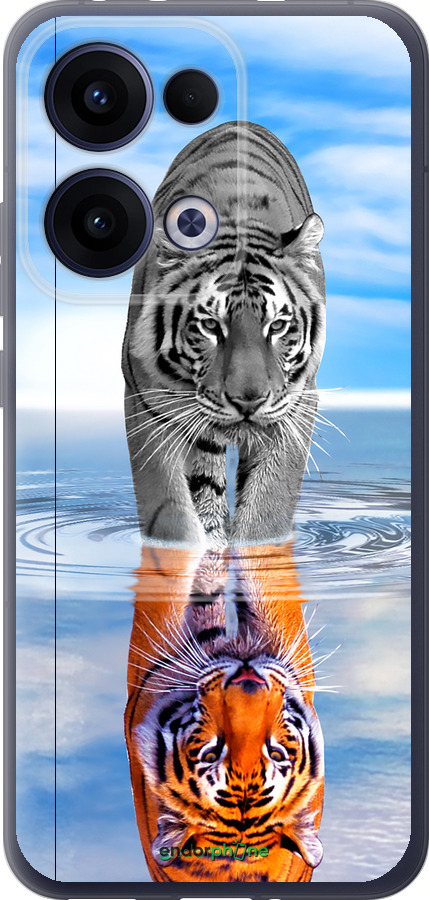 Силиконовый чехол Тигр для Oppo Reno13 5G - 6016u-3944 изображение 