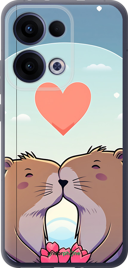 Силиконовый чехол Капибара любовь для Oppo Reno13 5G - 6027u-3944 изображение 