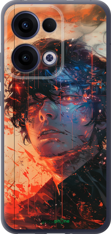 Силиконовый чехол Лицо в пламени для Oppo Reno13 5G - 6127u-3944 изображение 