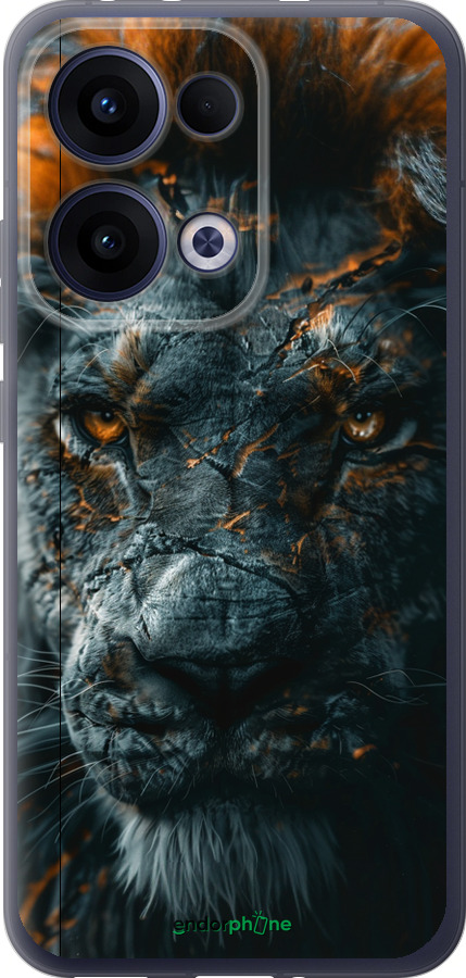 Силіконовий чехол Полум'яний лев для Oppo Reno13 5G - 6153u-3944 изображение 