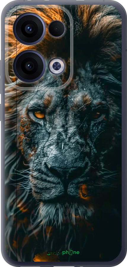 Силиконовый чехол Лев в сумерках для Oppo Reno13 5G - 6154u-3944 изображение 