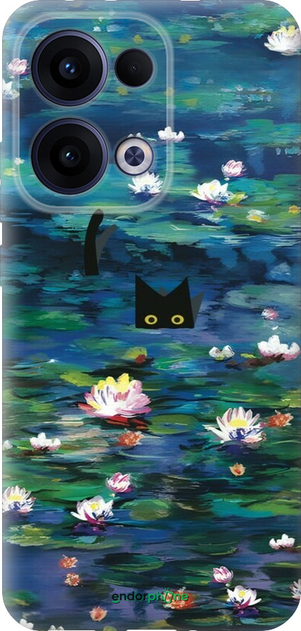 Силиконовый чехол із зображенням водяних лілій та кішок для Oppo Reno13 5G - 6257u-3944 изображение 