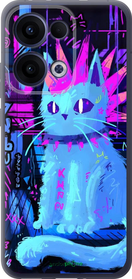 Силиконовый чехол Кот панк для Oppo Reno13 5G - 6311u-3944 изображение 