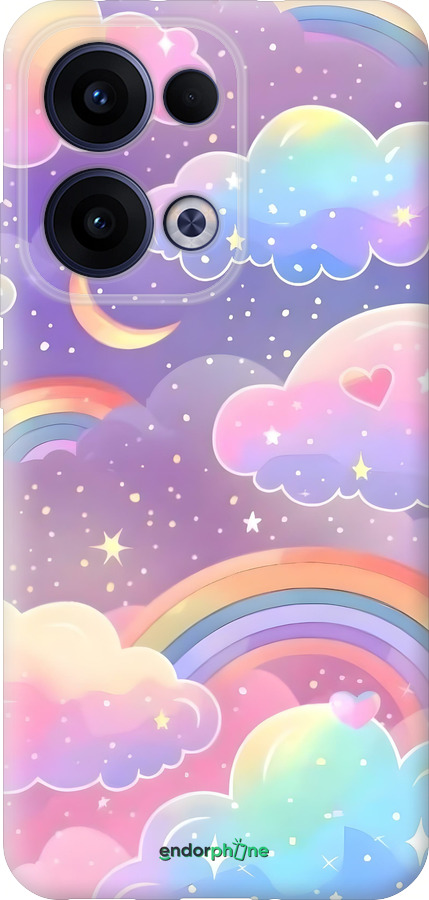 Силиконовый чехол Облака и радуга для Oppo Reno13 5G - 6312u-3944 изображение 