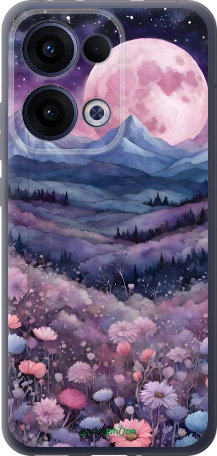 Силиконовый чехол Ночь луна арт для Oppo Reno13 5G - 6319u-3944 изображение 